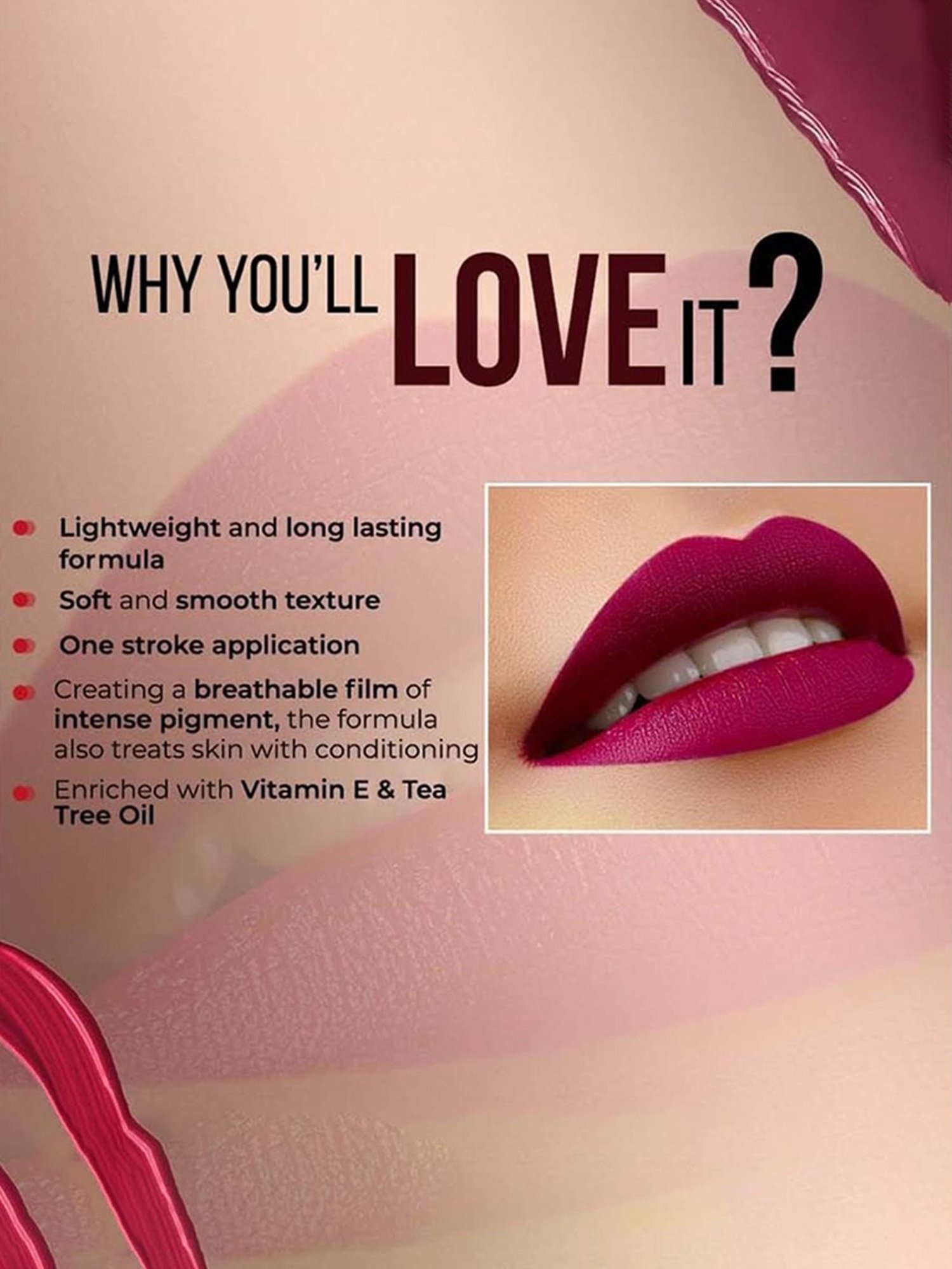 RENEE Stay With Me Matte Lip Color Thirst For Wine - 5 ml