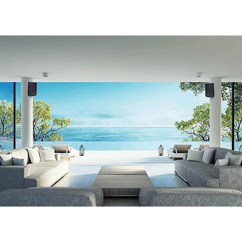 BPS560-2pcs 6.5" Outdoor Wireless Bluetooth 5 Patio Speaker Pair,Can Connect 100+ Speakers White