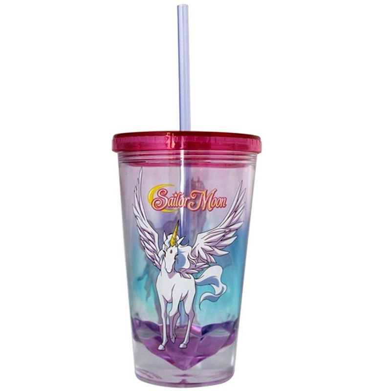 Just Funky Sailor Moon Pegasus Diamond Bottom 16oz Carnival Cup w/ Straw & Lid