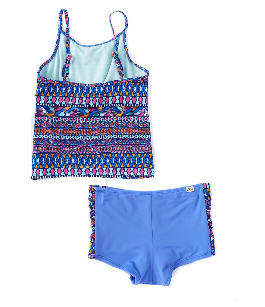 Flapdoodles Big Girls 7-10 Rainbow Tankini & Skirted Two-Piece Swimsuit