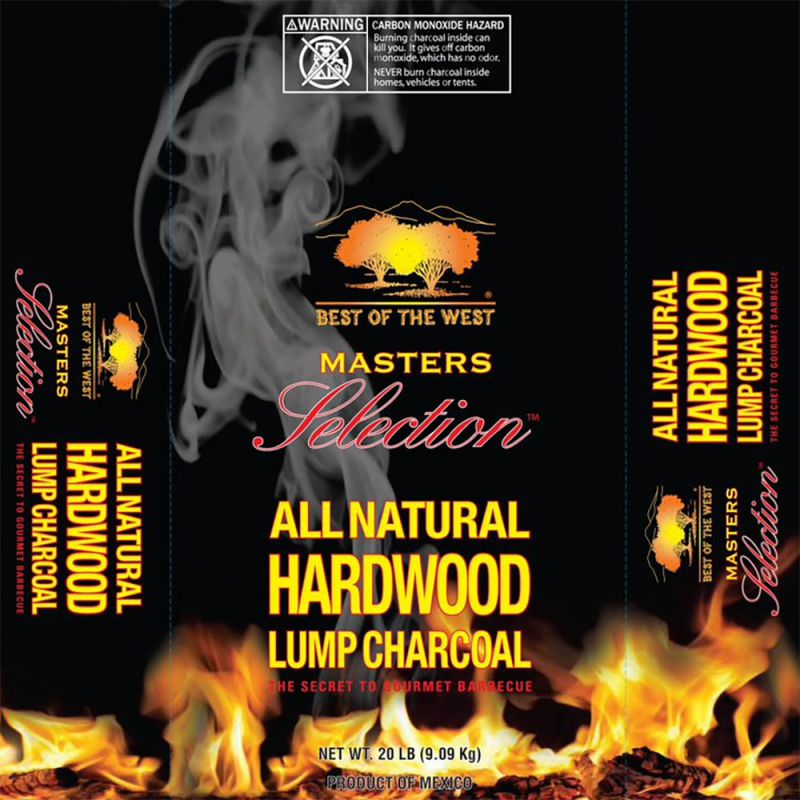 Best of the West All Natural Hardwood Lump Charcoal Bag, 20 Pounds (4 Pack)