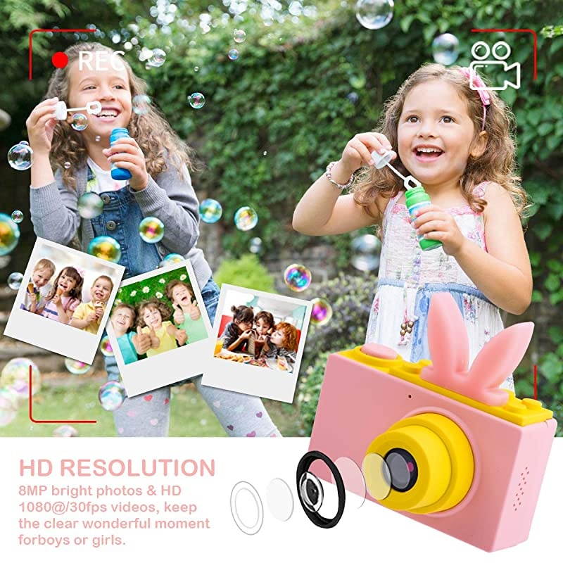Digital Cameras for Boys Girls HD 1080P Video Camera for Children Selfie Camera Toy Cameras Mini Child Camcorder for Age 6+ Boys/Girls Pink