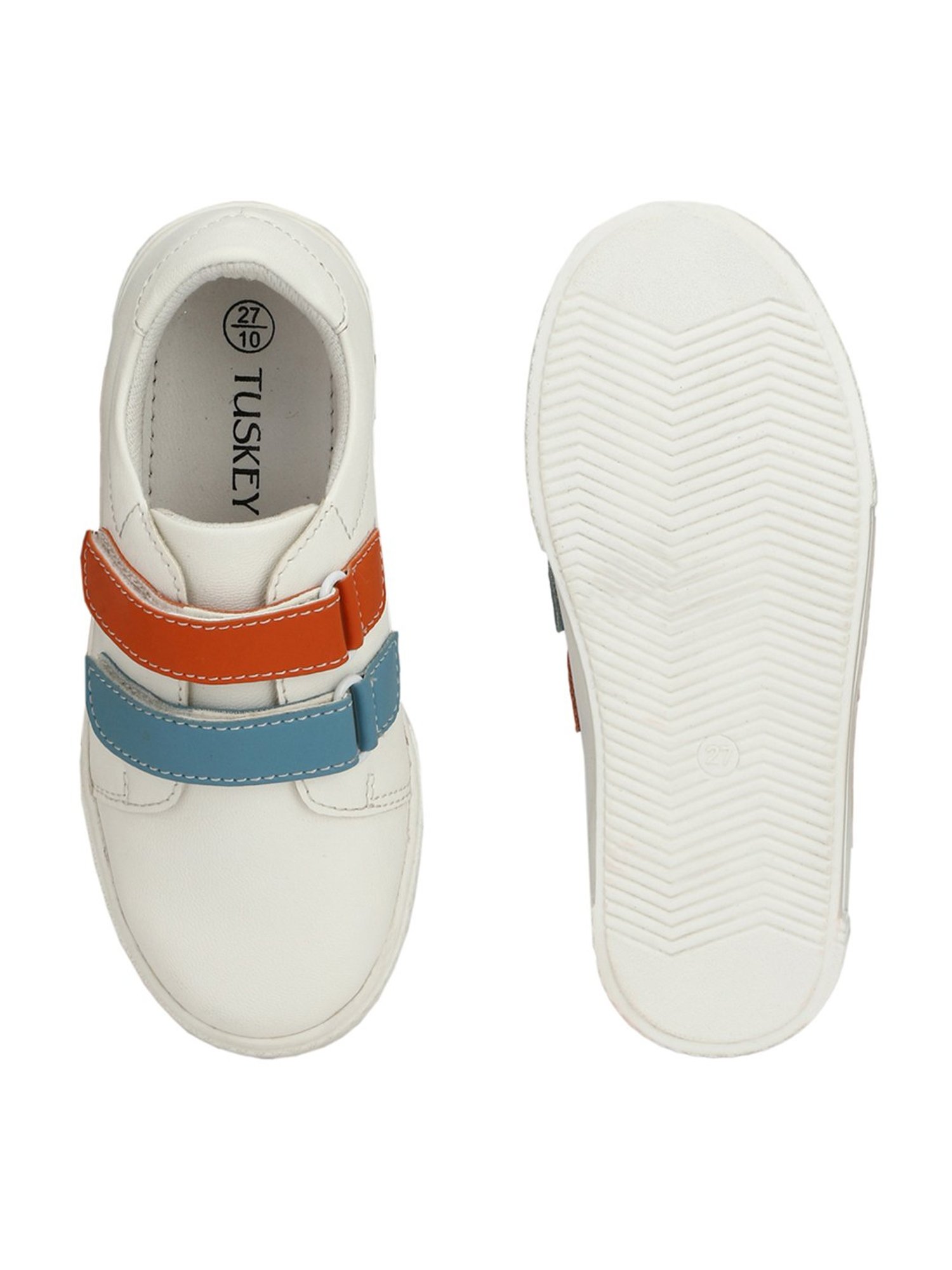 Tuskey Kids White Velcro Shoes