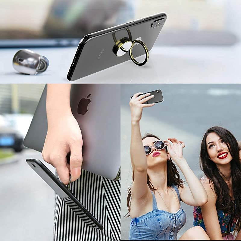 Mirror Finger Ring Holder  Cell Phone Ring Stand Holder 360&deg;Rotation Case Ring Grip Mount for iPhone 77 Plus Galaxy S8S8 Plus and Other Smartphones Gold