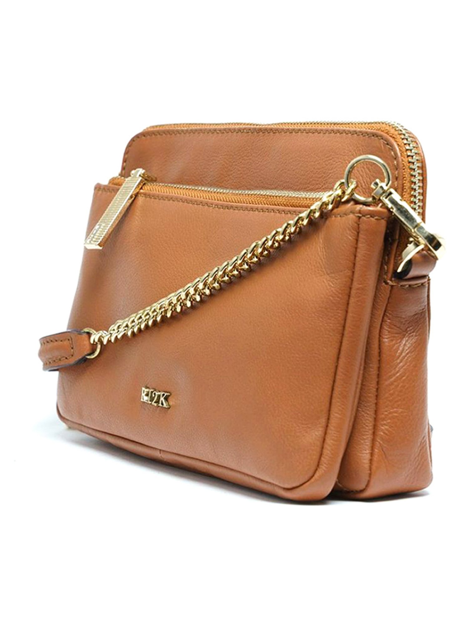 RI2K London Brown Leather Small Cross Body Bag