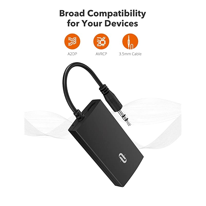 Upgraded Version  Portable Bluetooth Transmitter for TV, Low Latency Wireless Audio Adapter for 3.5mm Stereo, Pairs Bluetooth Headphones/Speakers, Black