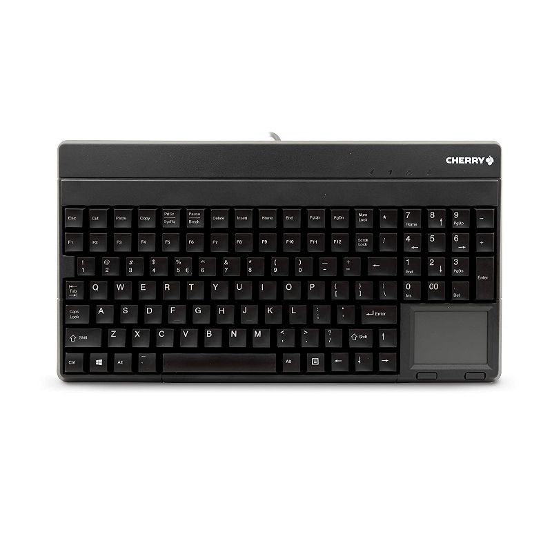 CHERRY G86-62401 USB Compact Keyboard with Touchpad, Black (G86-62401EUADAA)