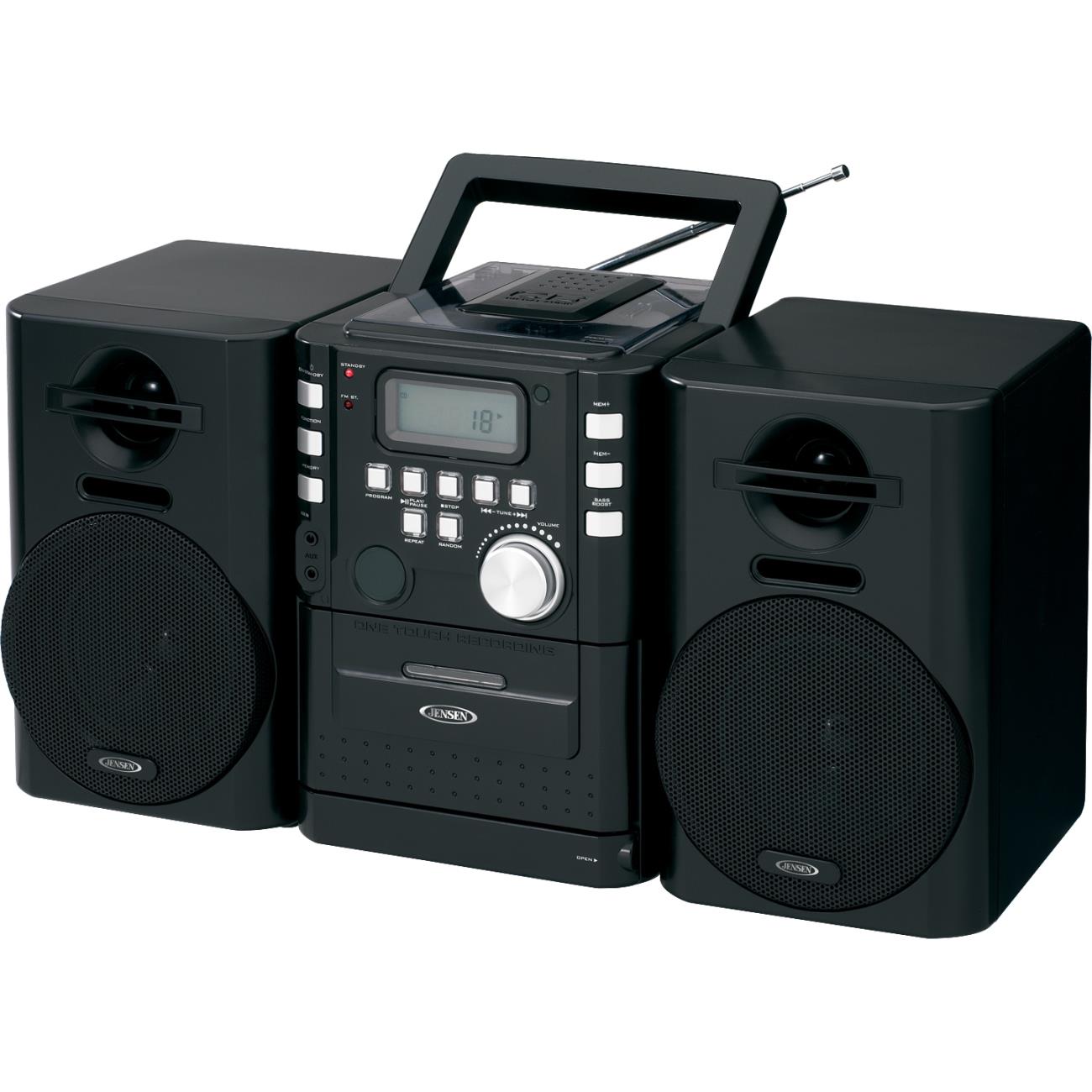 JENSEN CD-725 Portable CD Music System with Cassette & FM Stereo Radio