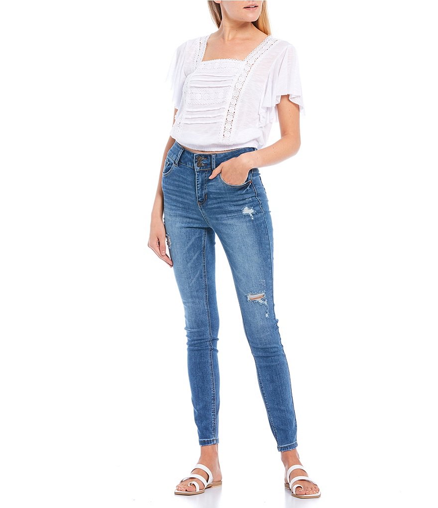 Celebrity Pink Destructed Mom Jeans