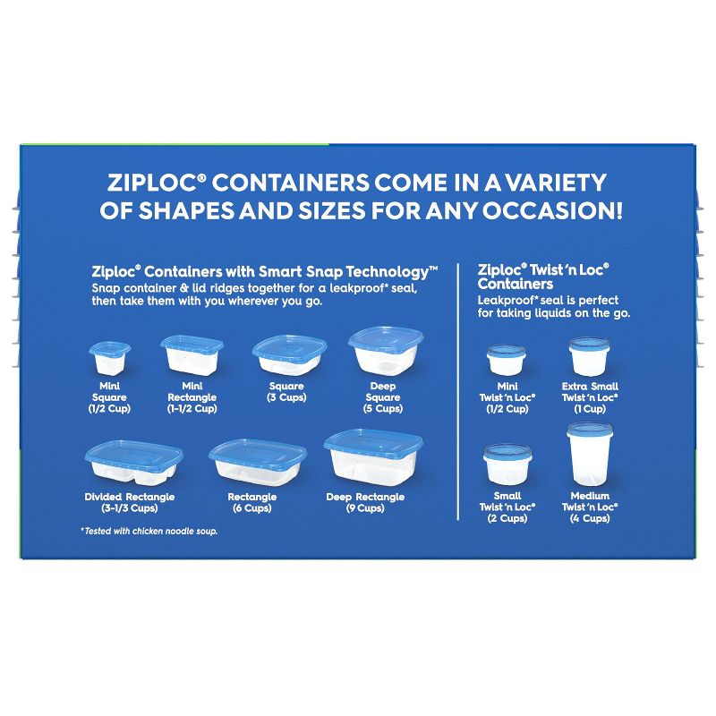 Ziploc Small Square Containers - 4ct