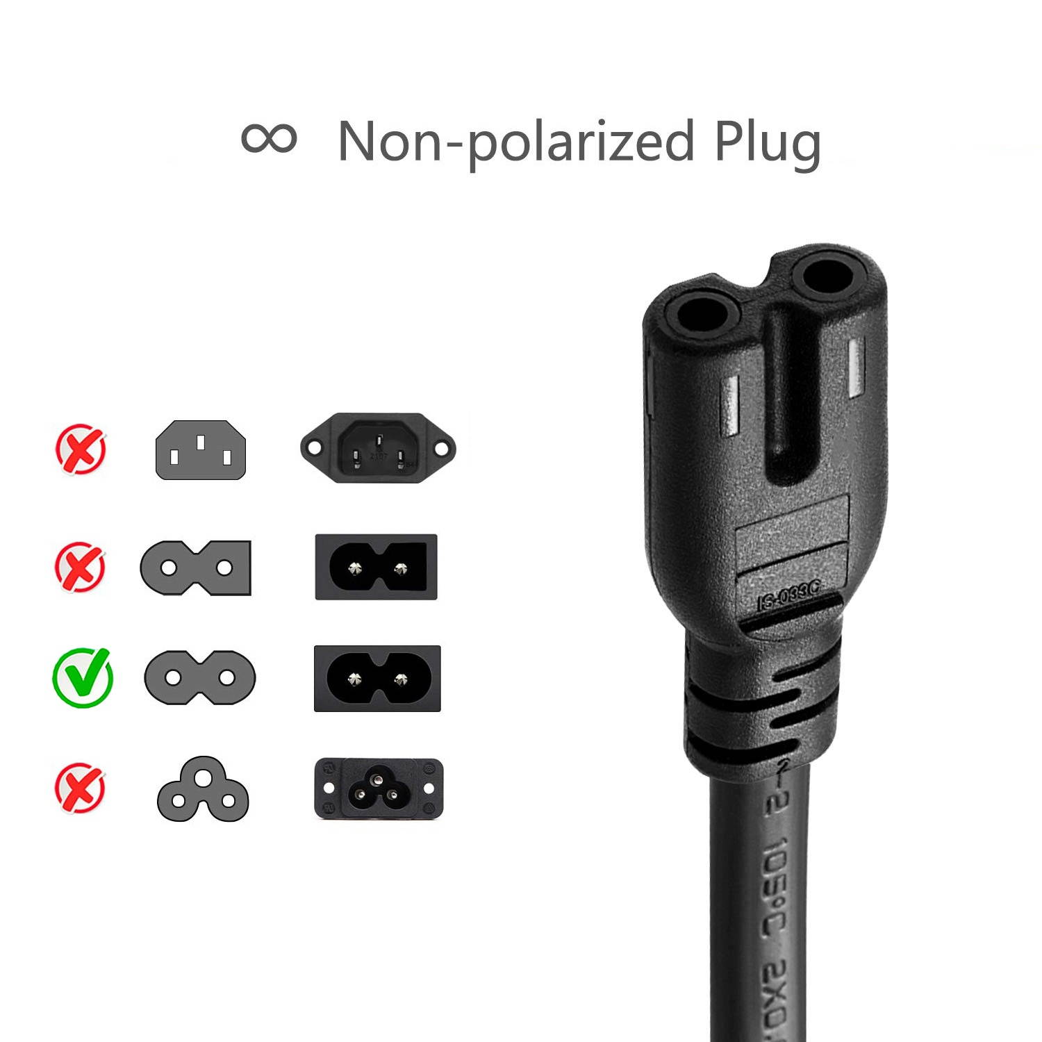 2-Prong 6 Ft 6 Feet Ac Cord Wall for POLK AUDIO SURROUNDBAR WIRELESS SUBWOOFER 3000 4000 IHT 5000