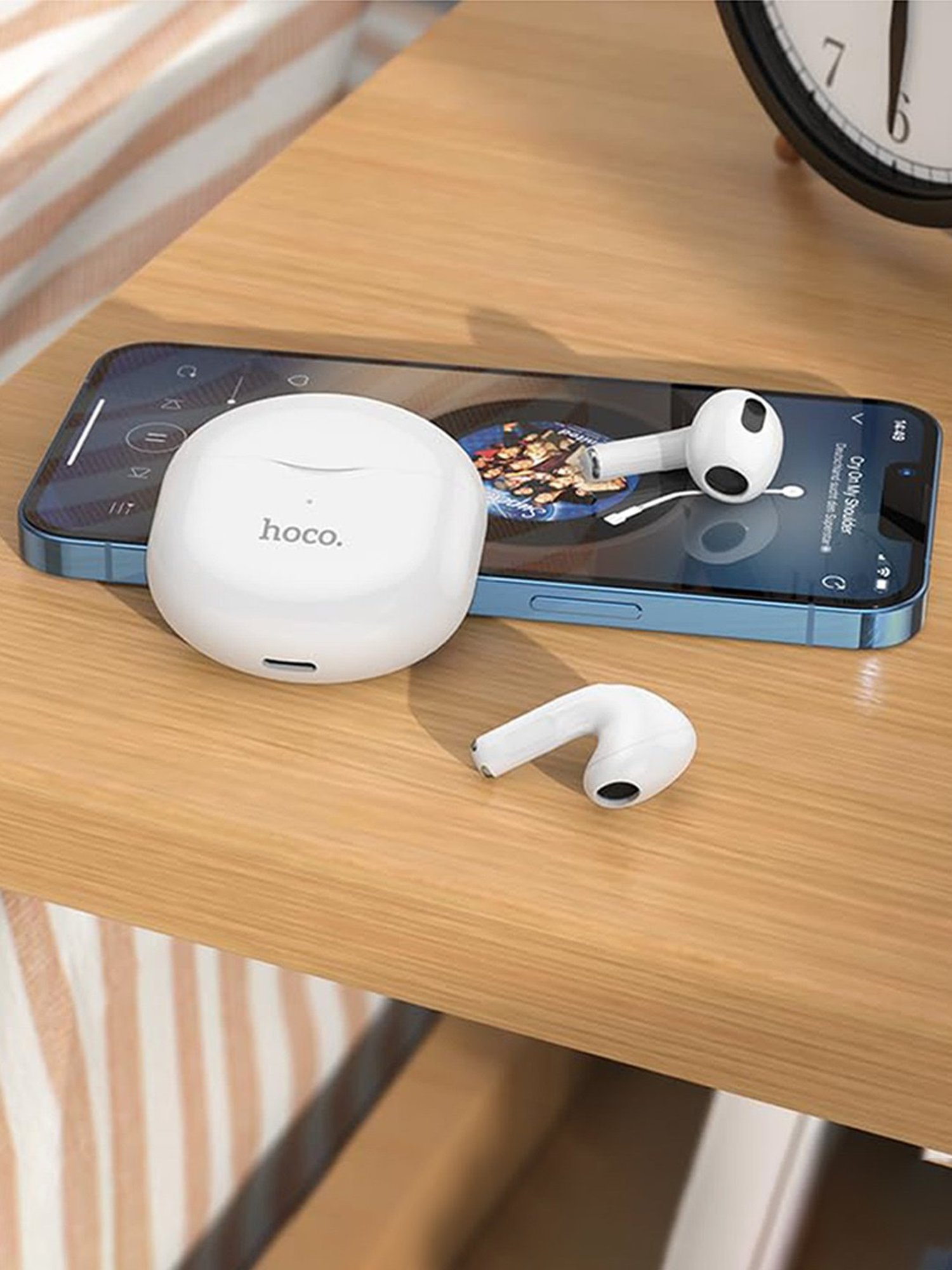 Hoco EW51 In Ear Bluetooth Earbuds with ANC & 50hrs Playtime (White, True Wireless)