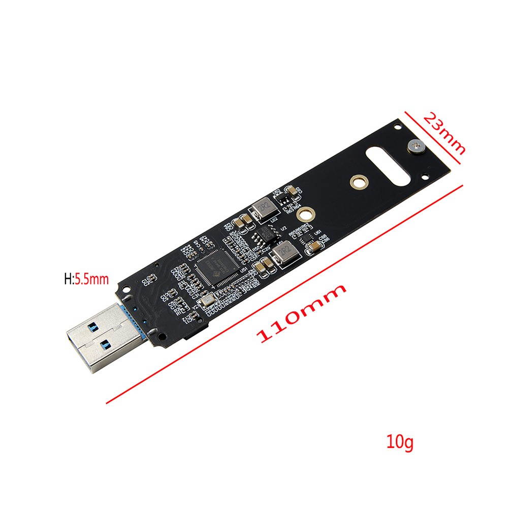 M.2 NVME to USB3.0 Mobile Adapter Card Converter Card Support M.2 PCIE(Key M) Interface NVME SSD Not Support SATA Protocol