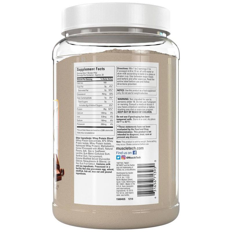 MuscleTech Pure Series Protein Powder - Chocolate - 2lb