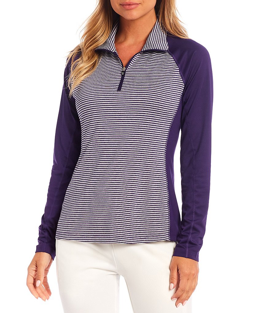 Cutter & Buck Forge Tonal Stripe Stretch Half Zip Top