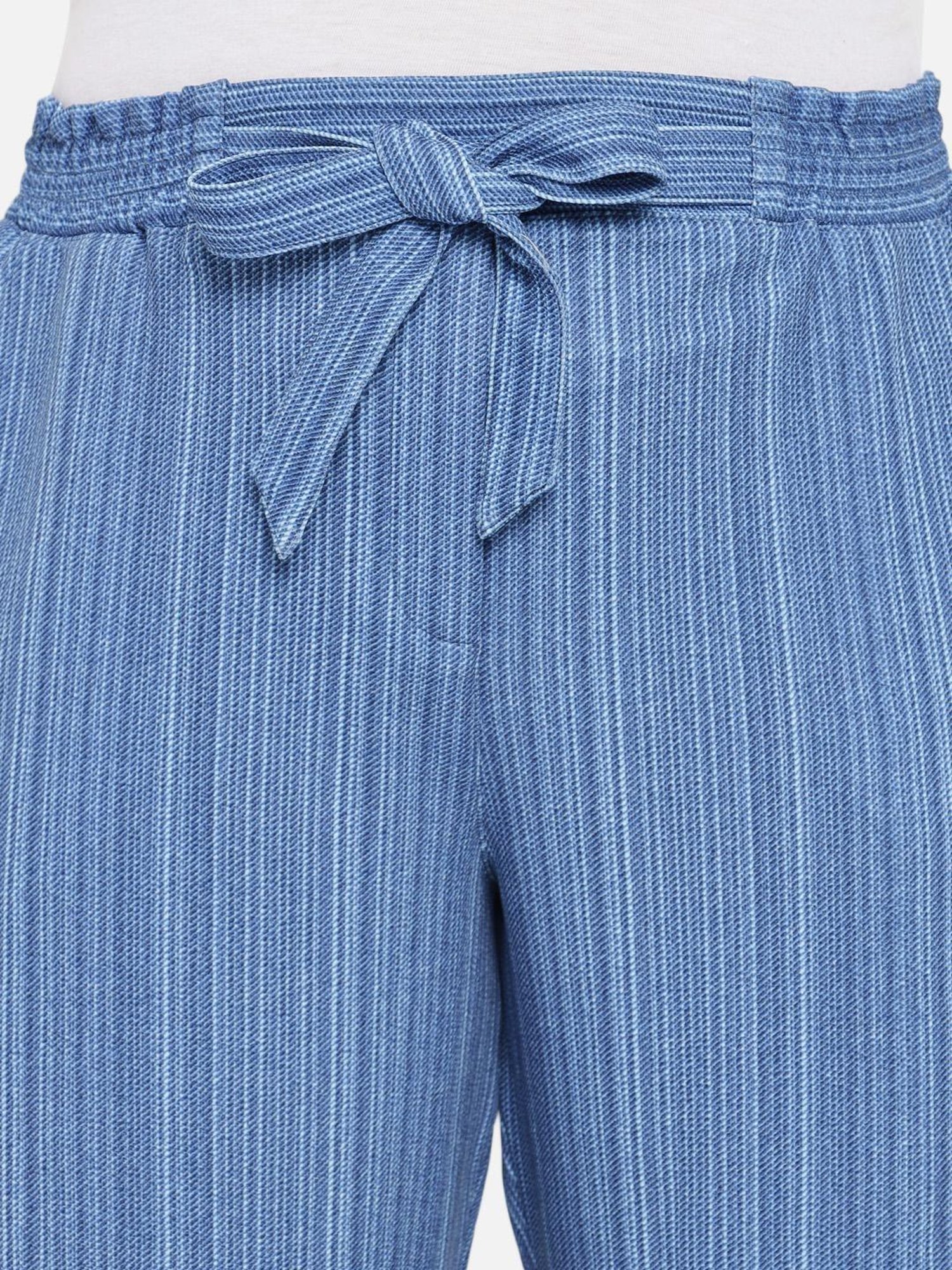 Amydus Light Blue Striped Trousers