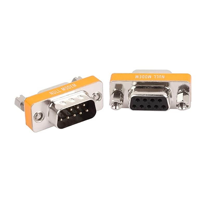 Null Modem Adapter RS232 Male to Female Serial Mini Cable Gender Changer Coupler Connector 2 Pack