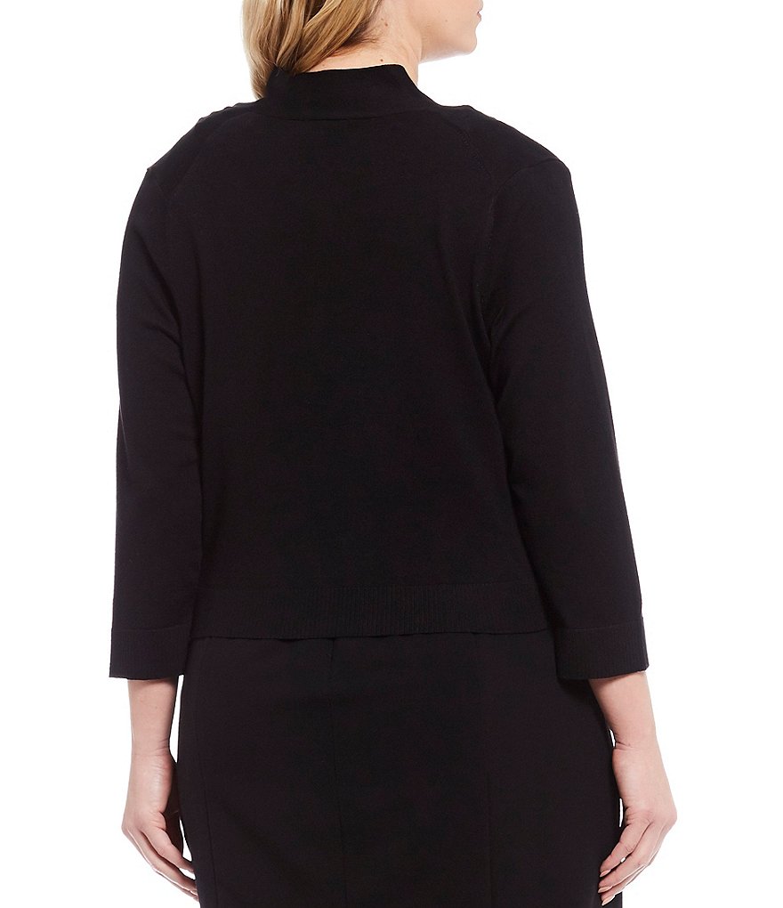 Calvin Klein Plus Size 3/4 Sleeve Open Front Rayon Shrug