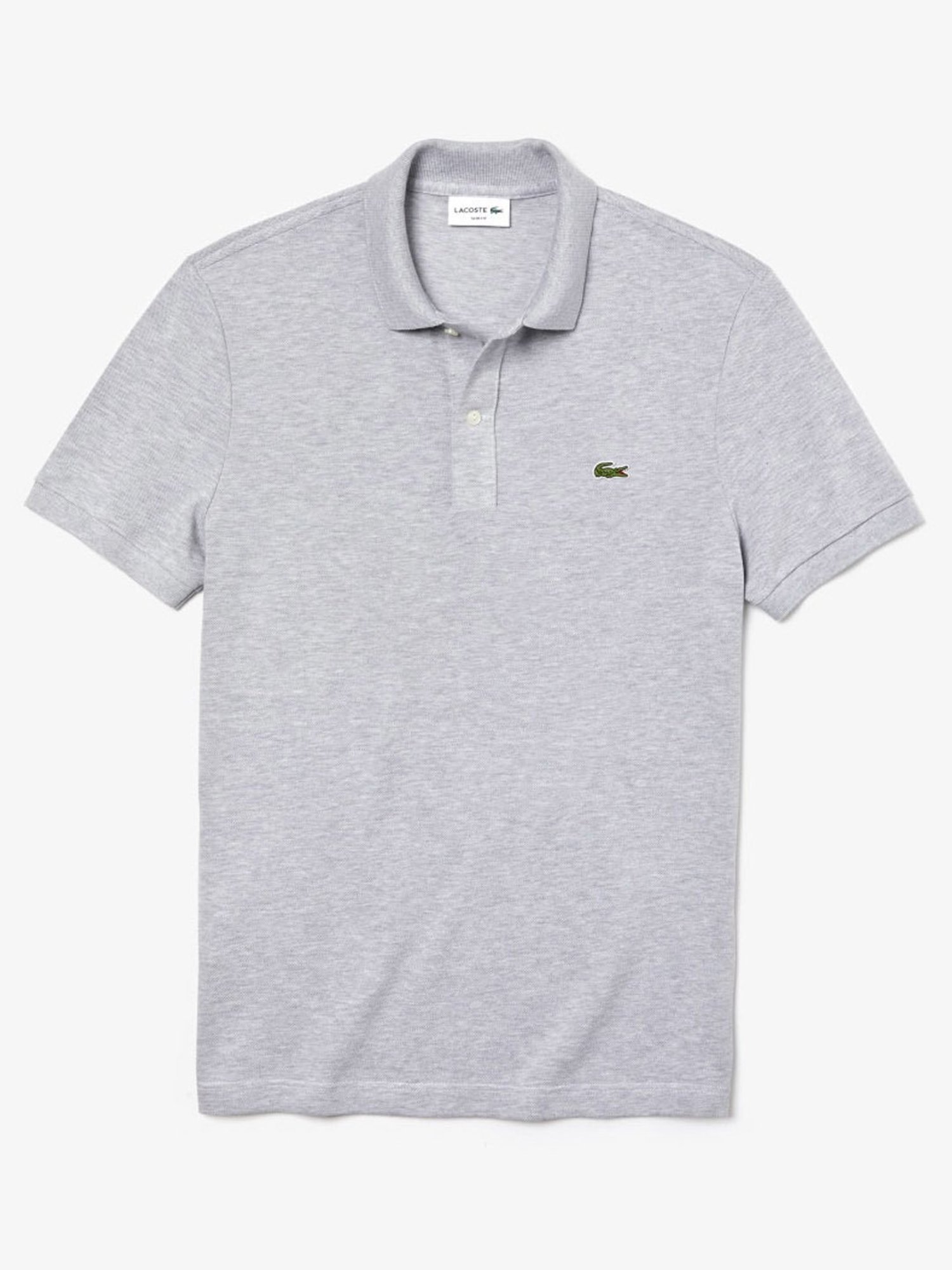 LACOSTE Grey Melange Cotton Slim Fit T-Shirt