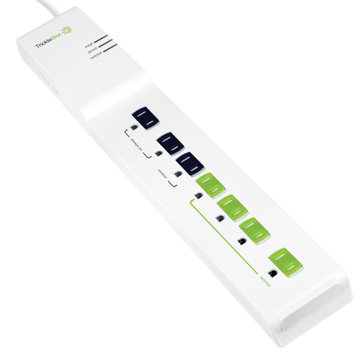 TrickleStar Advanced 7 Outlet Energy Saving PowerStrip and Surge Protector, 2160 Joules, 4 Foot Cord