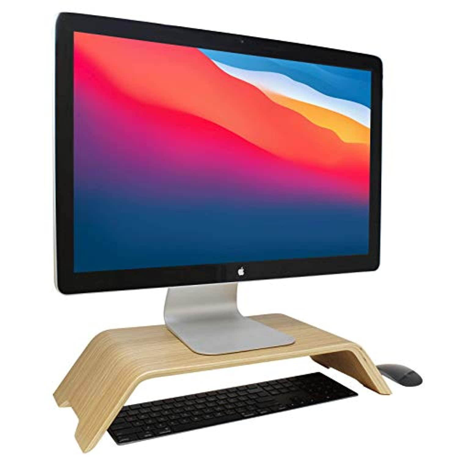 humancentric wood monitor stand and computer riser for desk (oak) | wooden shelf stand for monitors, computers, laptops, deskto