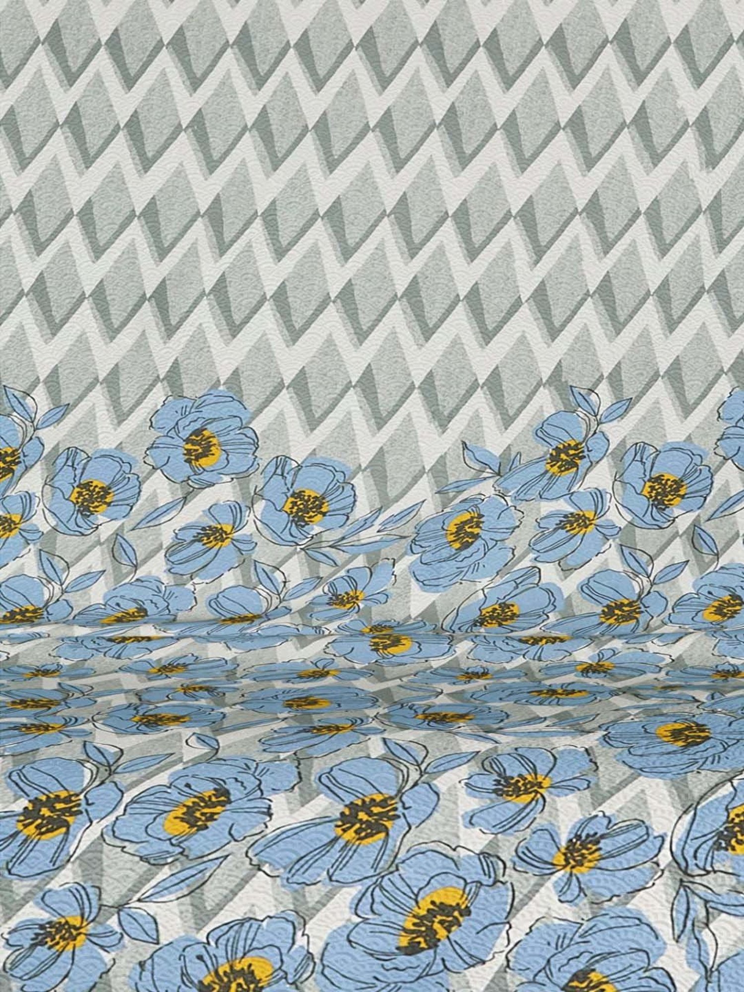 Living Scapes by Pantaloons Blue Cotton 210 TC King Bed Sheet with 2 Pillow Covers