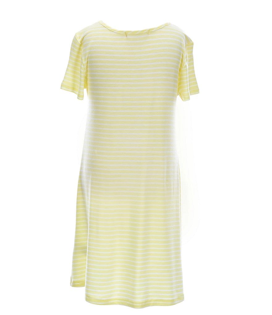 Laura Ashley Little Girls 2T-6X Seersucker/Strawberry-Print Mesh Fit-And-Flare Dress