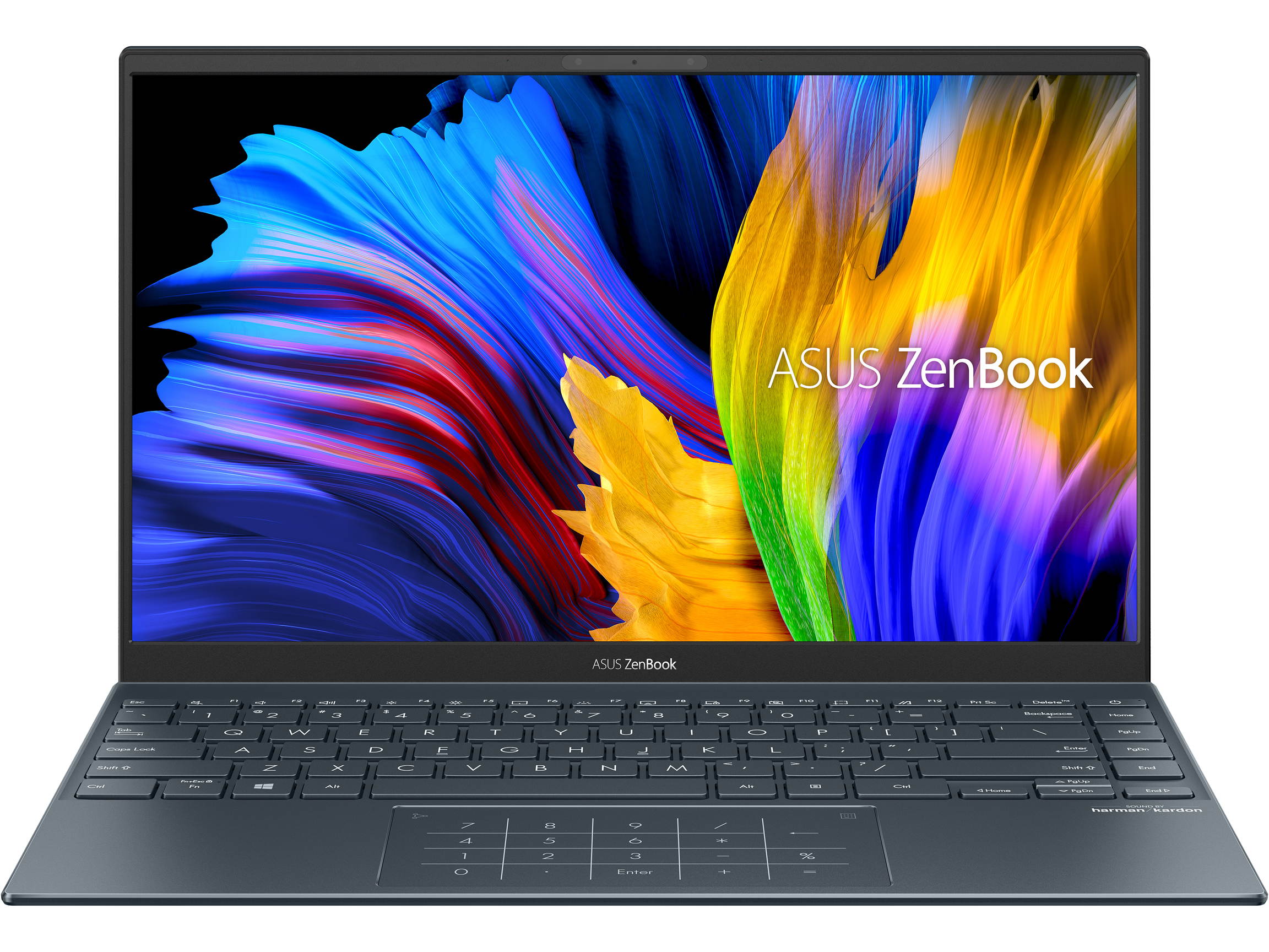 ASUS ZenBook 14 Ultra-Slim Laptop 14" Full HD NanoEdge Bezel Display, AMD Ryzen 5 5500U CPU, Radeon Graphics, 8GB RAM, 512GB PCIe SSD, NumberPad, Windows 10 Home, Pine Grey, UM425UA-ES51