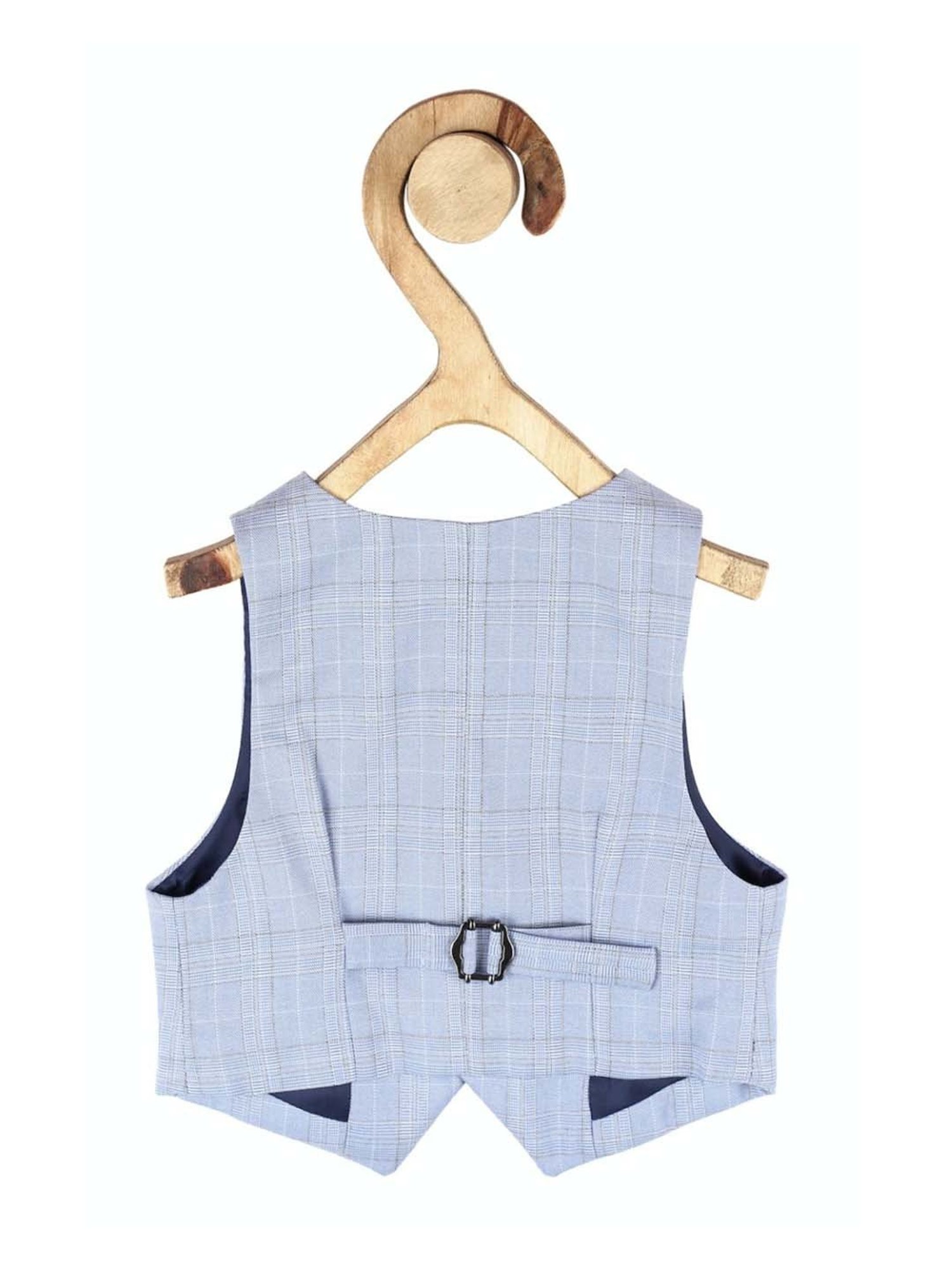 Allen Solly Junior Blue Chequered Waistcoat