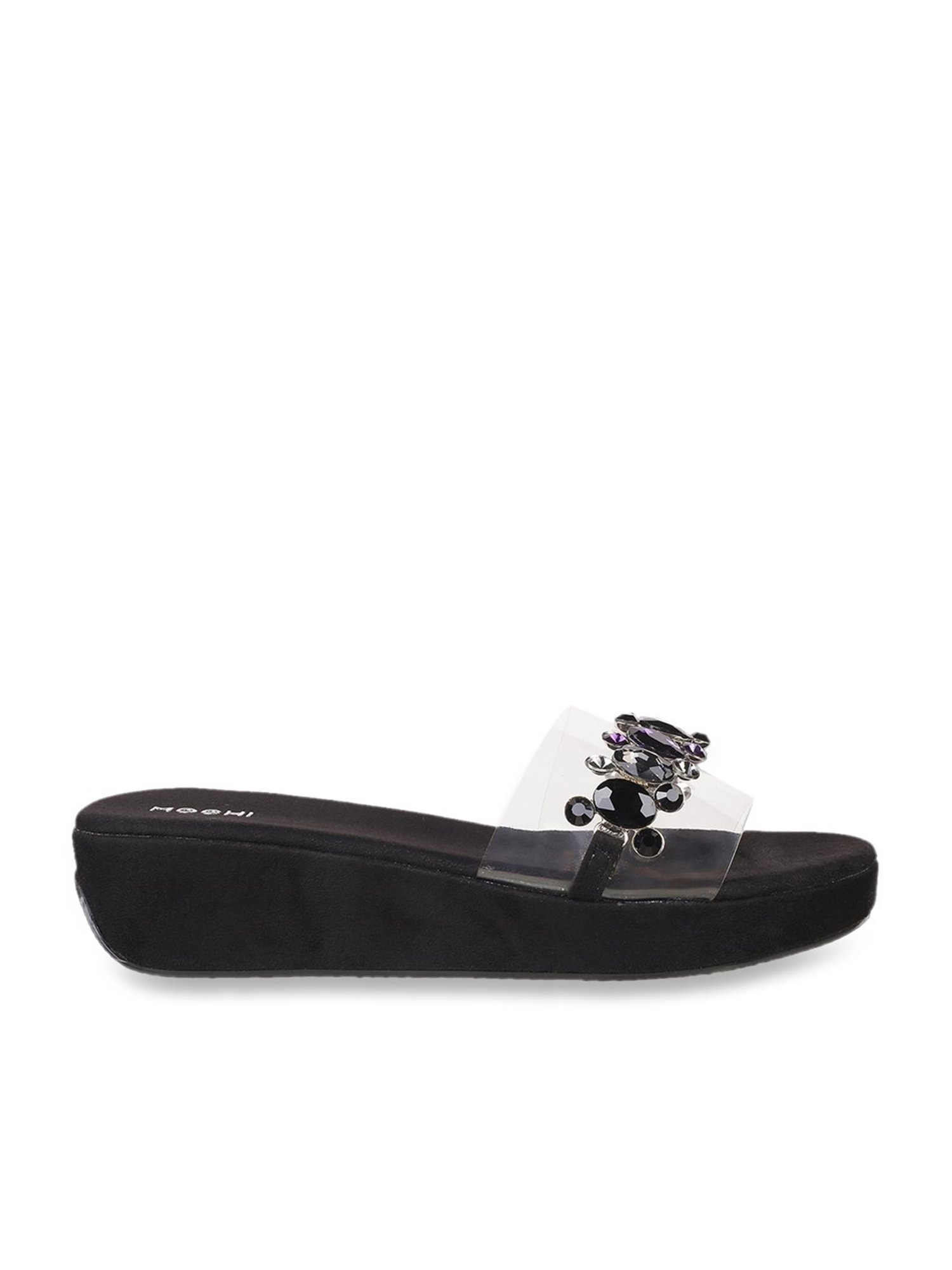 Mochi Women's Black Casual Wedges