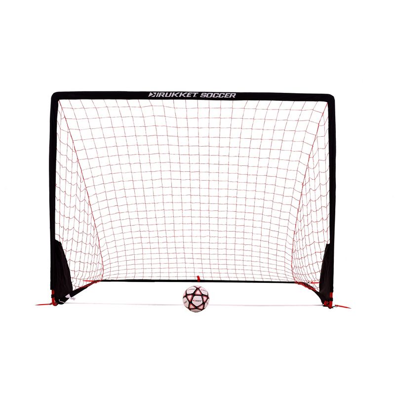 Rukket Sports 8 x 6 Foot Portable Indoor Outdoor Travel Kids Youth Practice Foldable Soccer Goal Net, Black