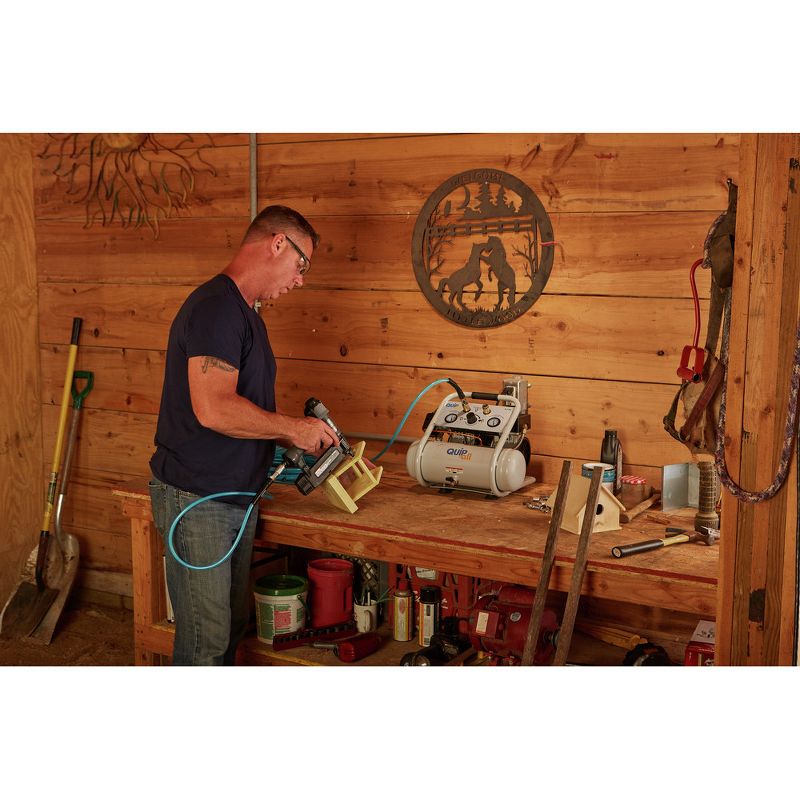 Quipall 2-1-SIL 1 HP 1.6 Gallon Oil-Free Hotdog Air Compressor