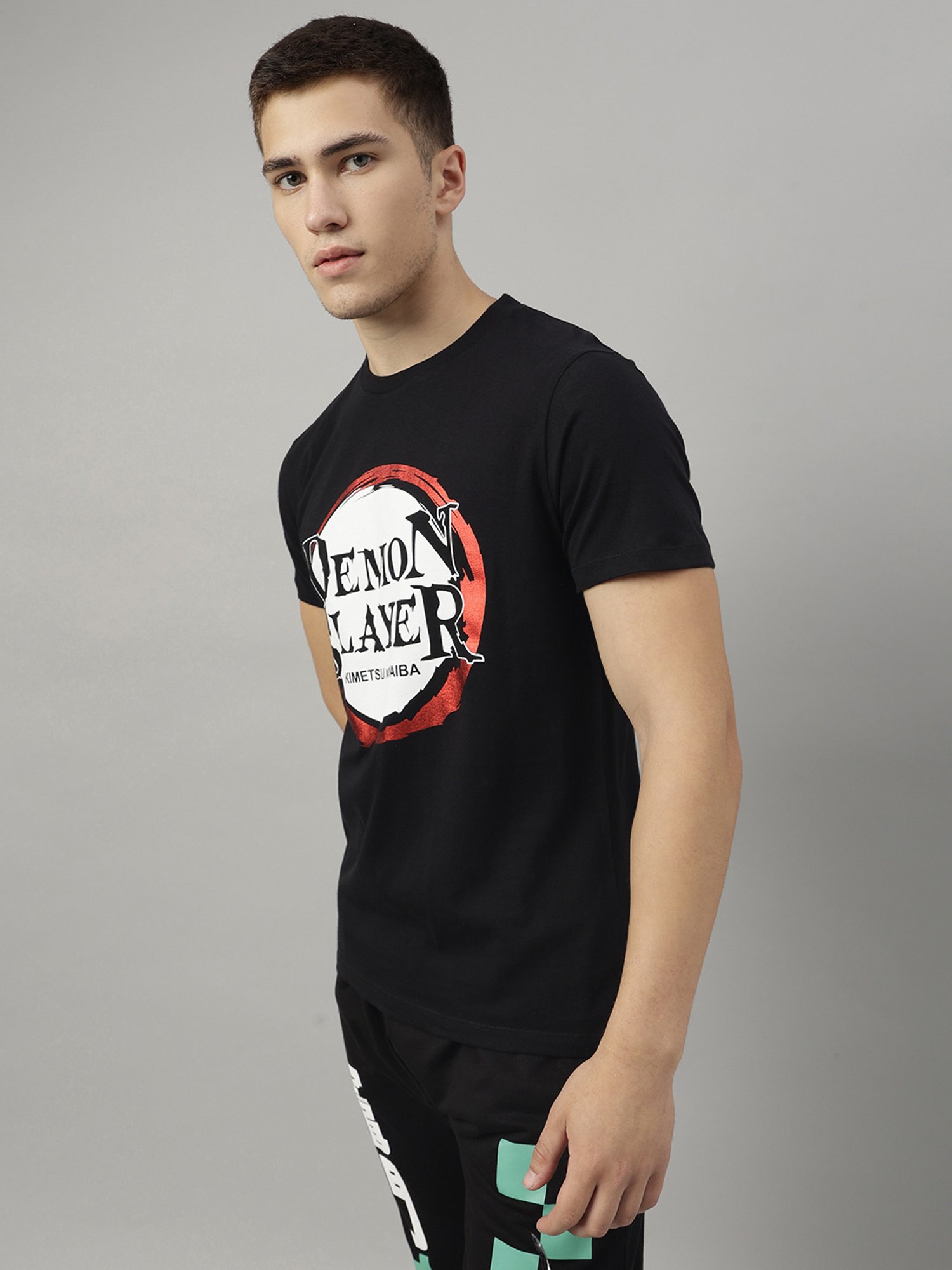 Free Authority Black Regular Fit Printed T-Shirt