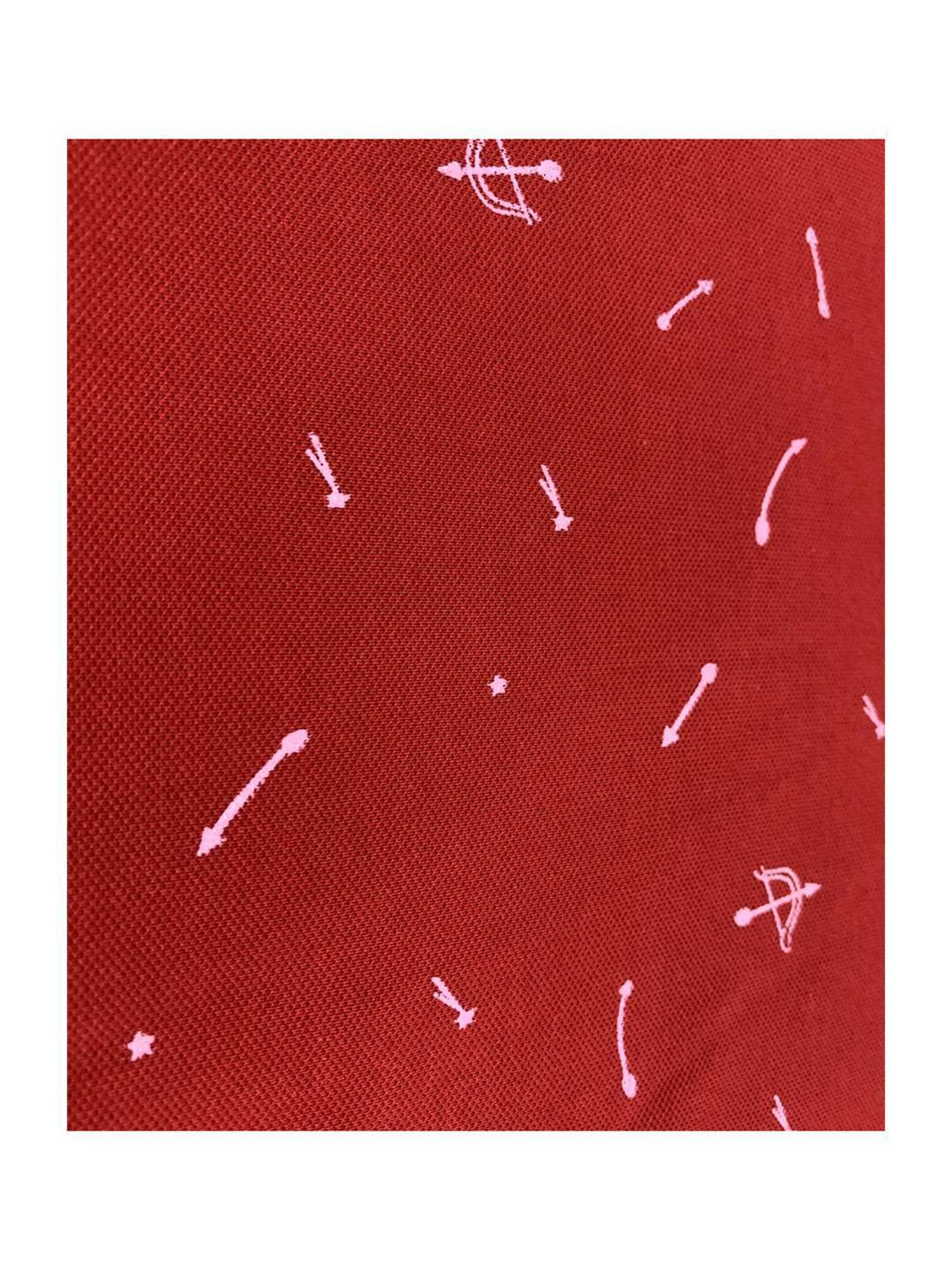 Cavio Kids Maroon Cotton Printed Polo T-Shirt