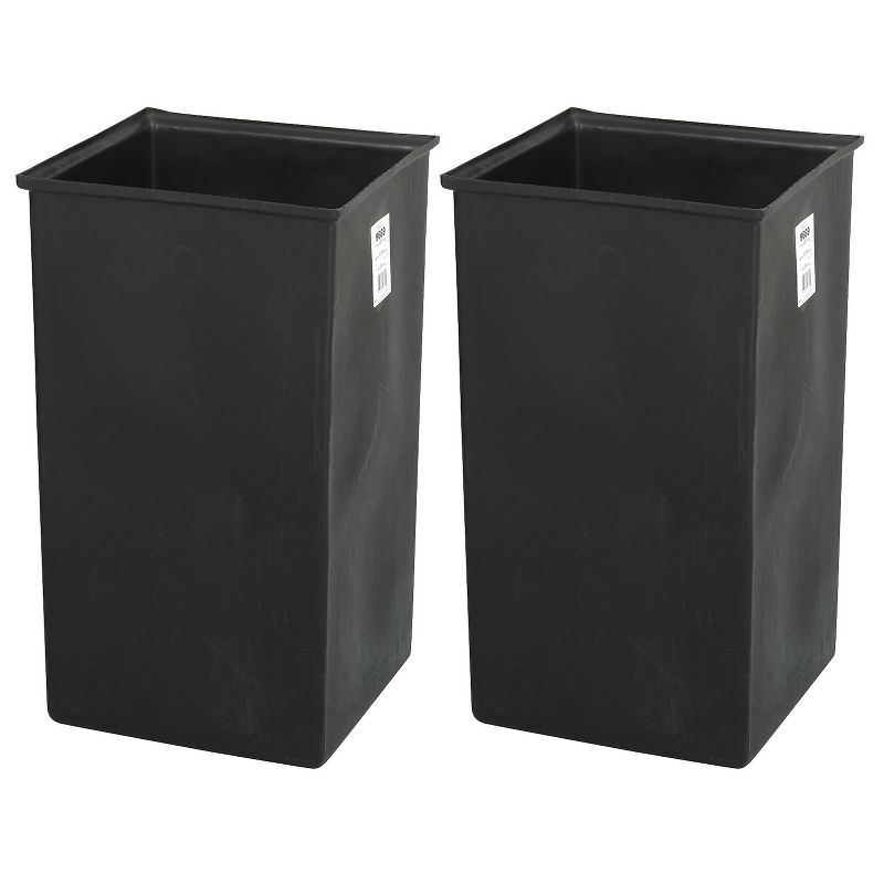 Safco Home Kitchen 36 Gallon Plastic Trash Can Liner for Select Push Top Reflections Receptacle Trash Bins (Liner Only), Black (2 Pack)