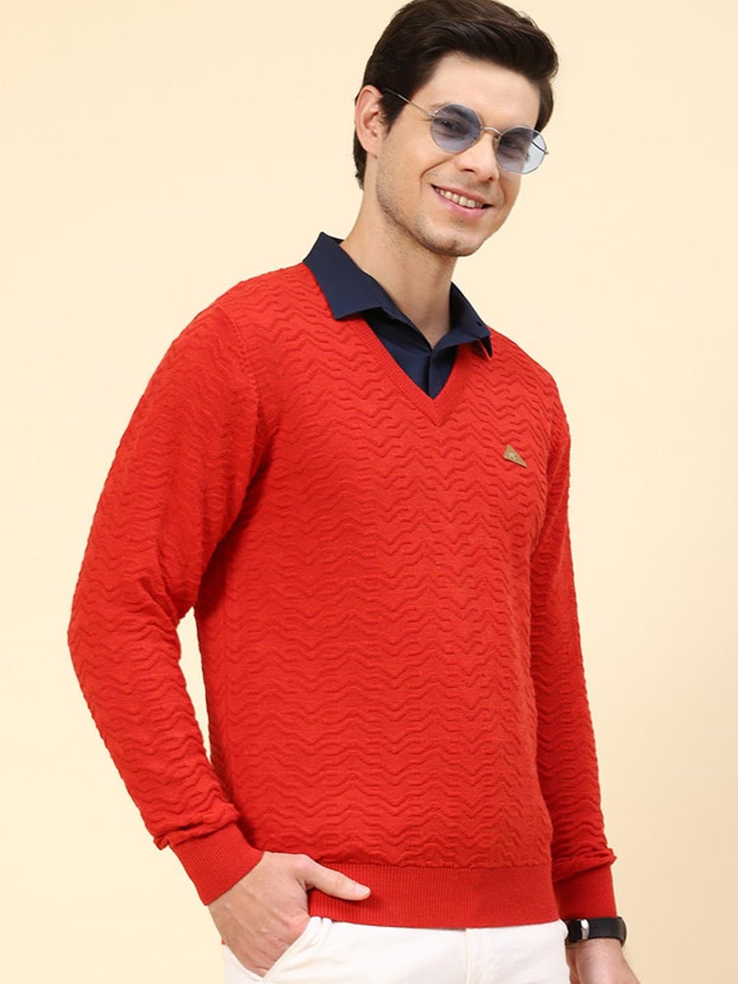 Monte Carlo Red Regular Fit Wool Pullover