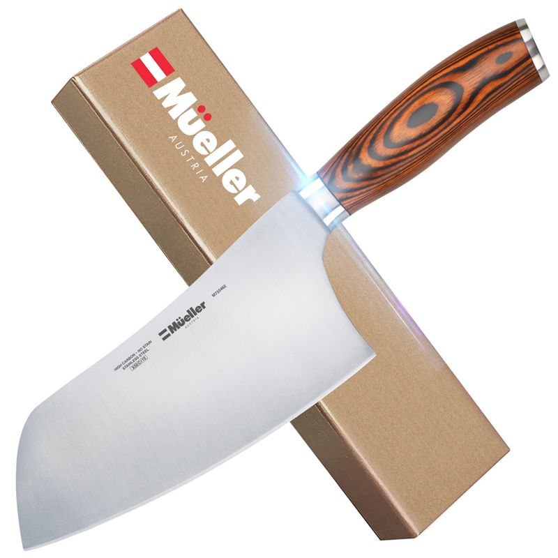 Mueller 7-inch Cleaver Chef's Knife - Brown