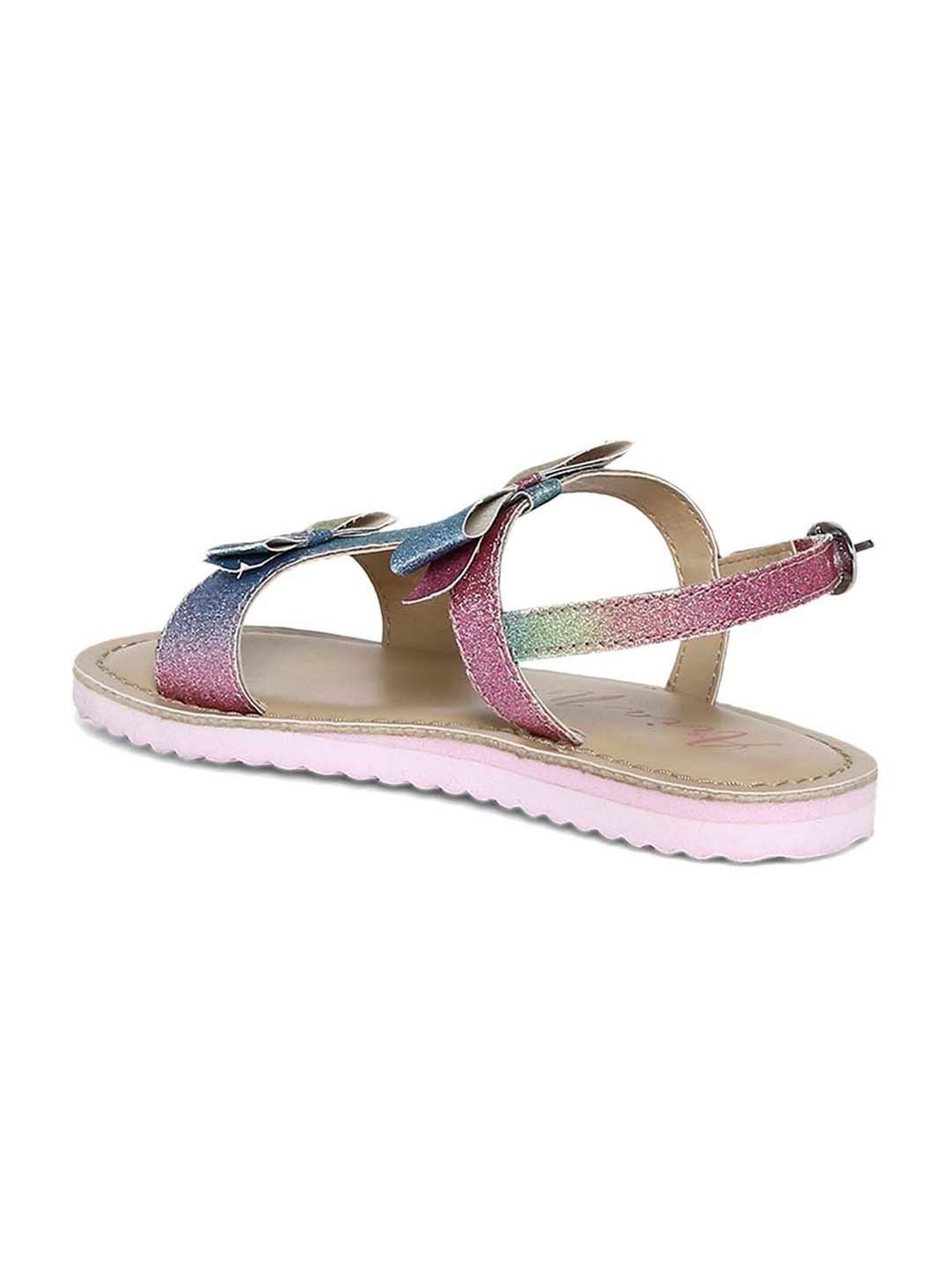 Aria Nica Kid's Bow Multicolor T-Strap Sandals
