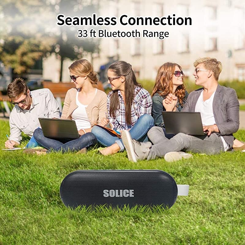Bluetooth Speakers TWS Portable Durable Wireless SpeakersHiFi Sound and Rich BassIPX6 Waterproof Outdoor Speaker18 Hour PlaytimeBuiltin MicAUXSD InputEnjoy PartyCamping Black