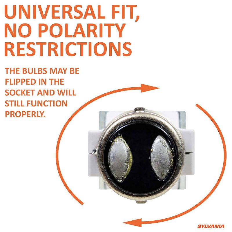 Sylvania Zevo 2357 Amber LED Super Bright Interior and Exterior Turn and Park Light Mini Light Bulb Set, 2 Pack