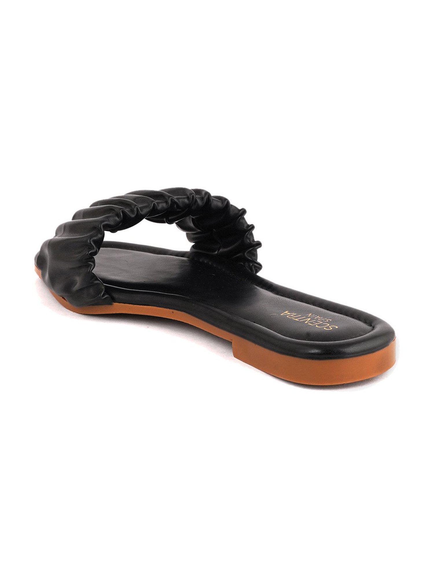 Scentra Women's Black Casual Sandals