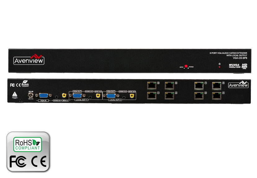 1 X 8 VGA & Audio Distribution Amplifier over CAT5