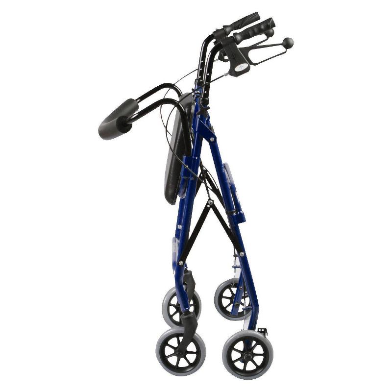 Medline Deluxe Rollator with Curved Back - Blue