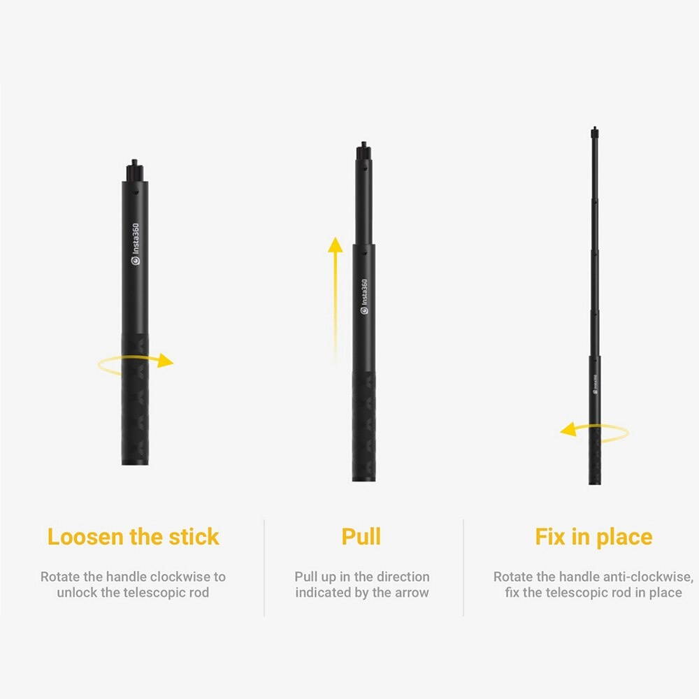 Insta360 Invisible Selfie Stick 1/4 Inch Screw 28cm-120cm Adjustable Length for Insta360 ONE X/ ONE/ EVO/ONE R Camera
