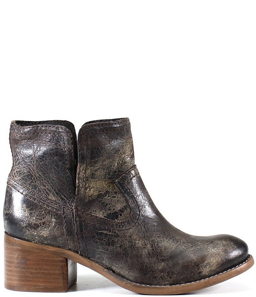 Diba True Walnut Grove Distressed Leather Western Booties