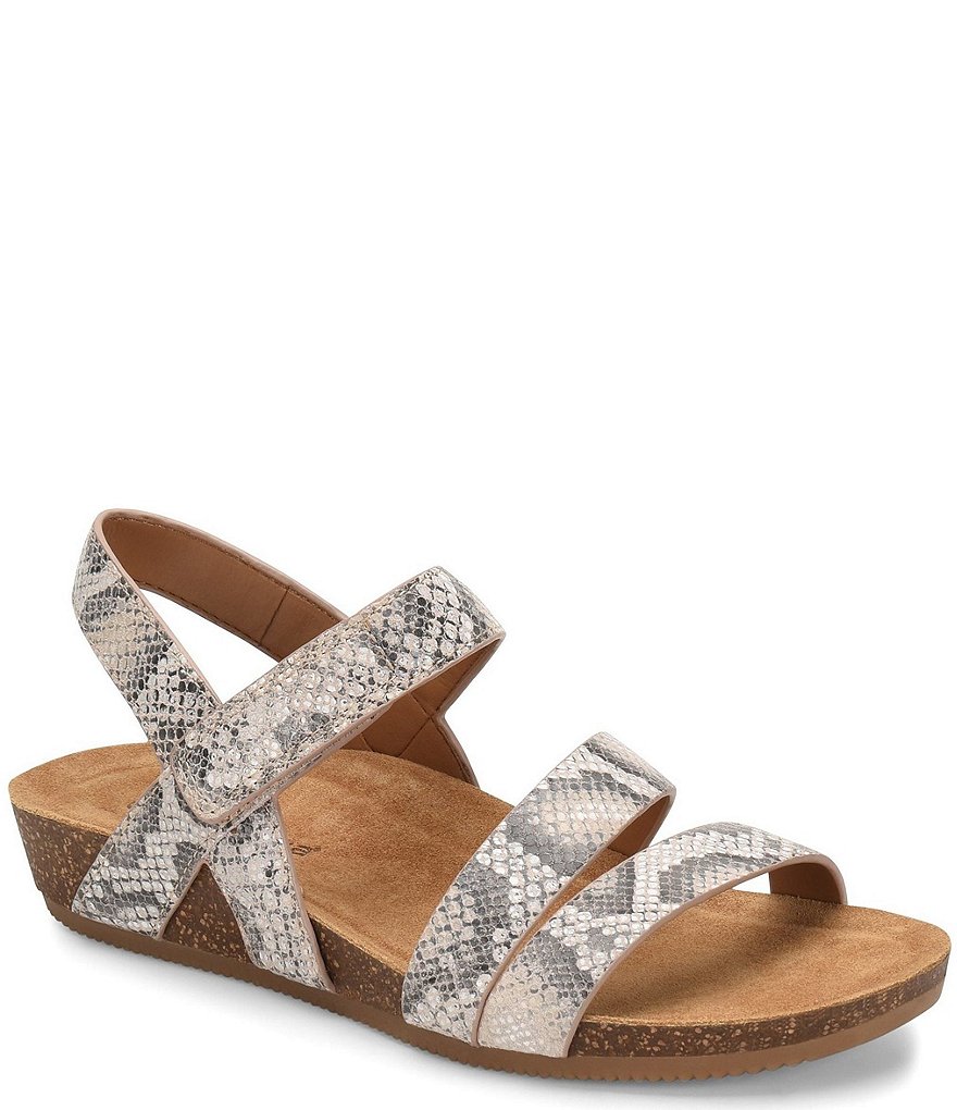 Comfortiva Gardena Snake Print Leather Sandals
