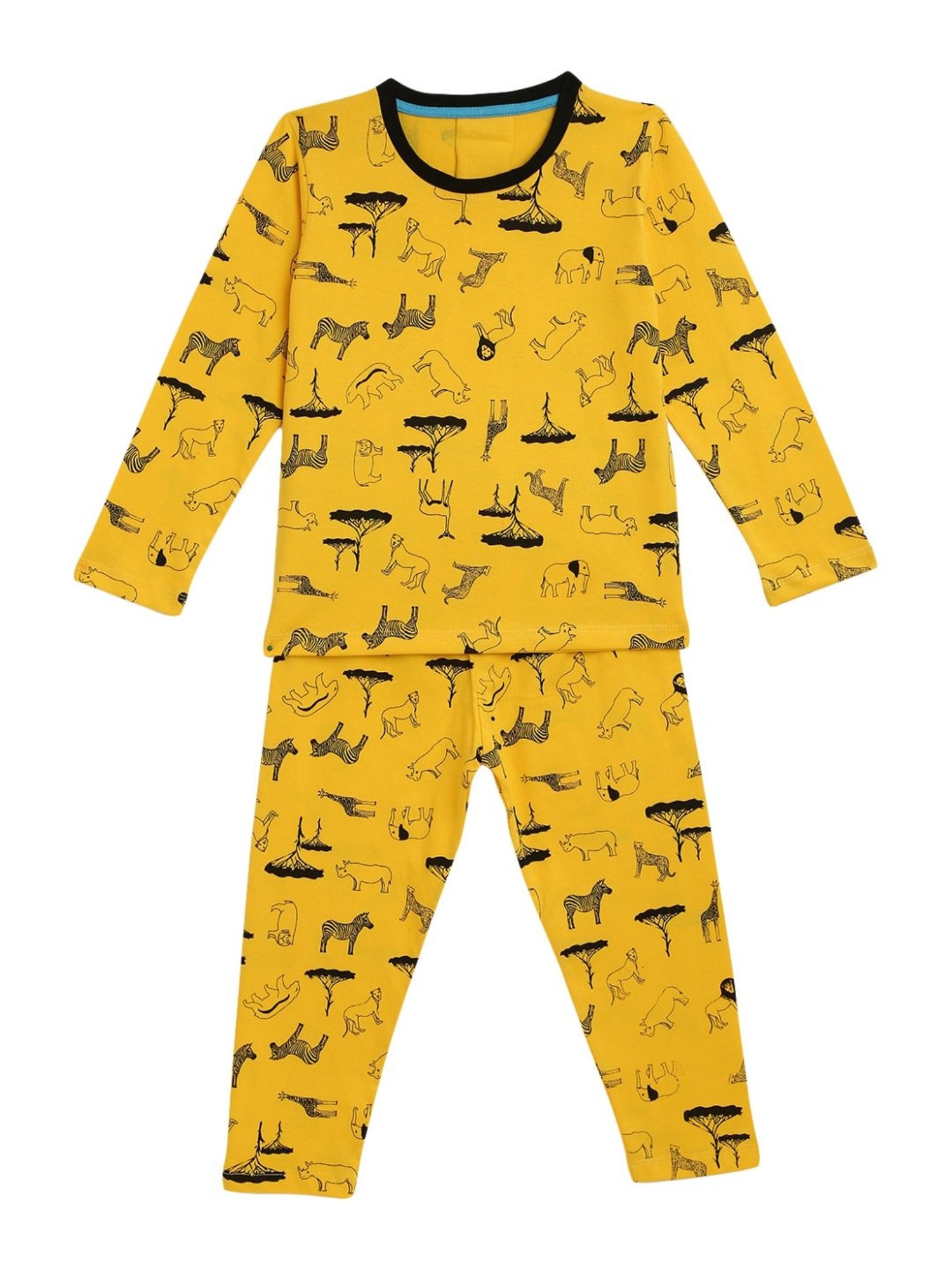 Kids Craft Yellow Cotton Printed T-Shirt & Pants