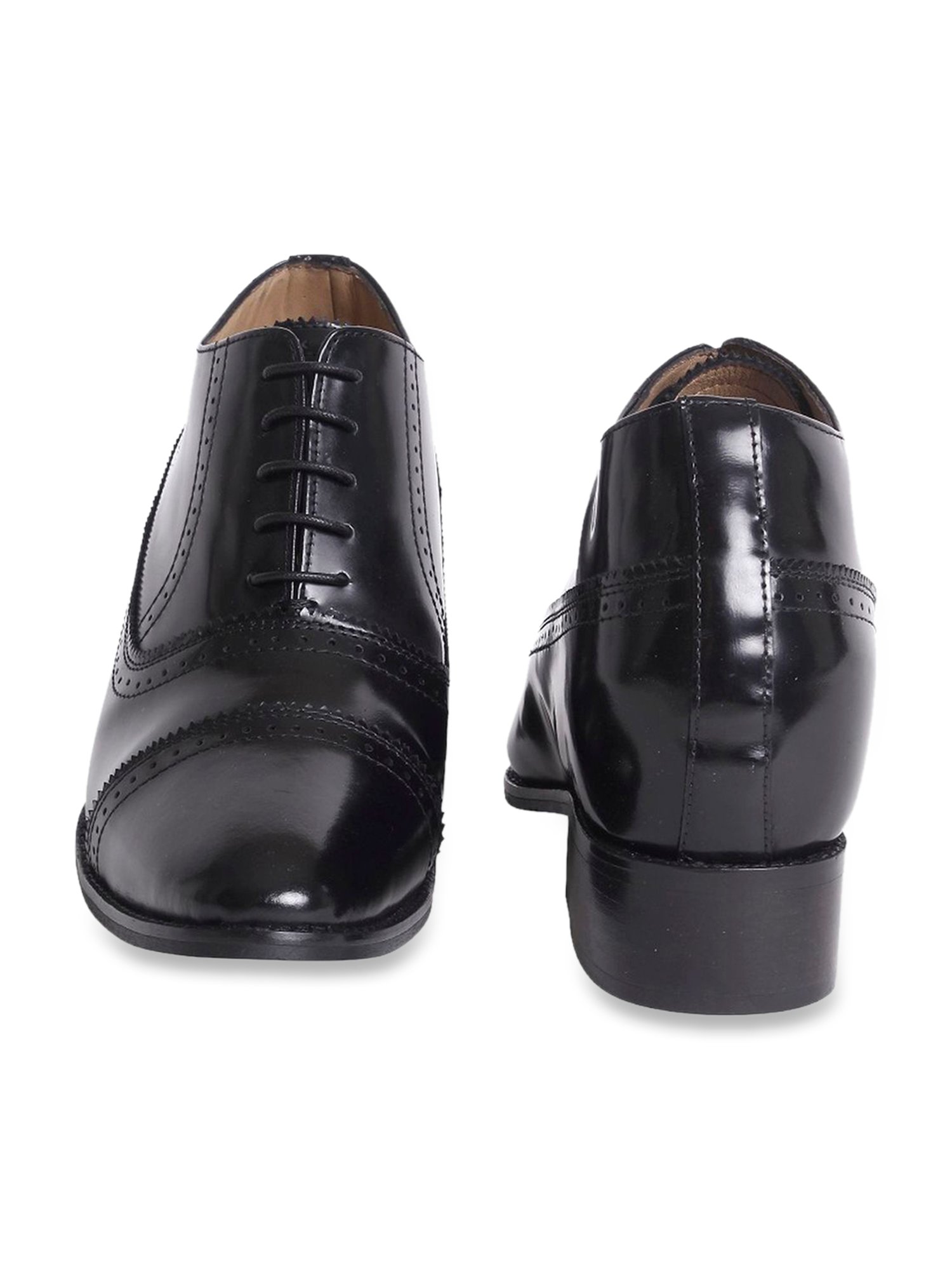 Celby Men's Height Increasing Black Oxford Boots