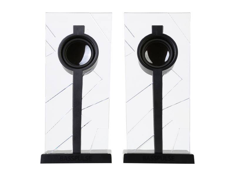 GOgroove BassPULSE Computer Speaker System with Blue LED Glow Lights & Powered Subwoofer - Works with PC, Apple MAC, ASUS, Acer, Alienware, CybertronPC, Dell, HP & More Computers