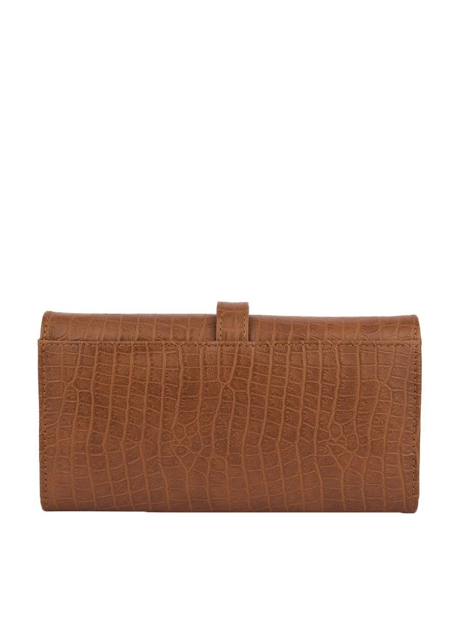 Bellissa Tan Textured Bi-Fold Wallet for Women